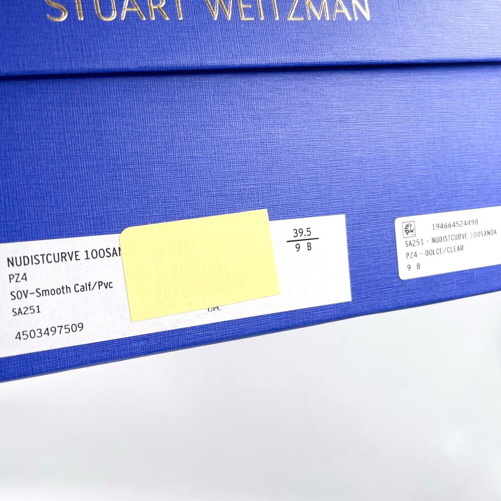 Stuart Weitzman NudistCurve 100 Sandals Clear Strap‎ Heels Square Toe Sz 9 - Picture 10 of 10